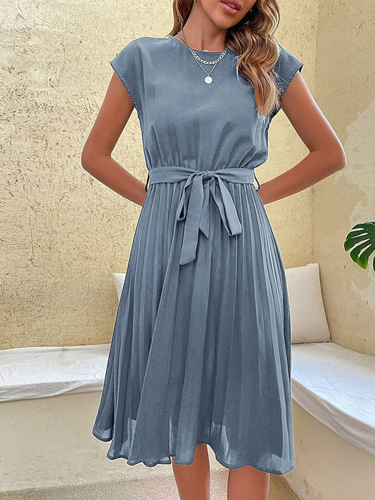 Robe mi-longue aérée à manches courtes Ibiza Vibe