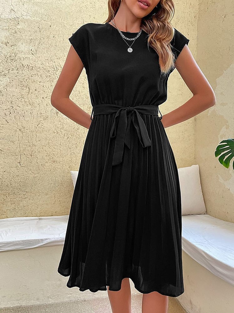 Robe mi-longue noire formelle et festive bohème Ibiza Vibe