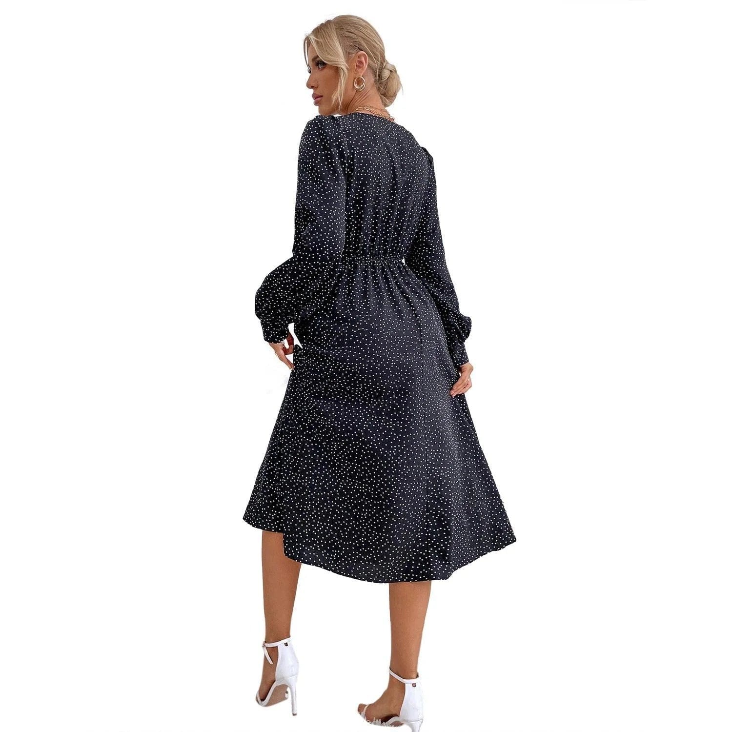 Robe noire country à manches longues Ibiza Vibe
