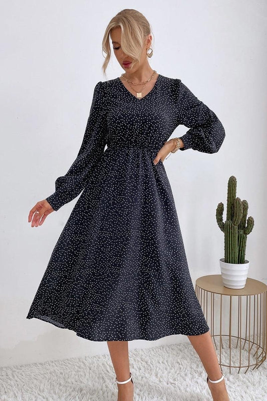 Robe noire country à manches longues Ibiza Vibe